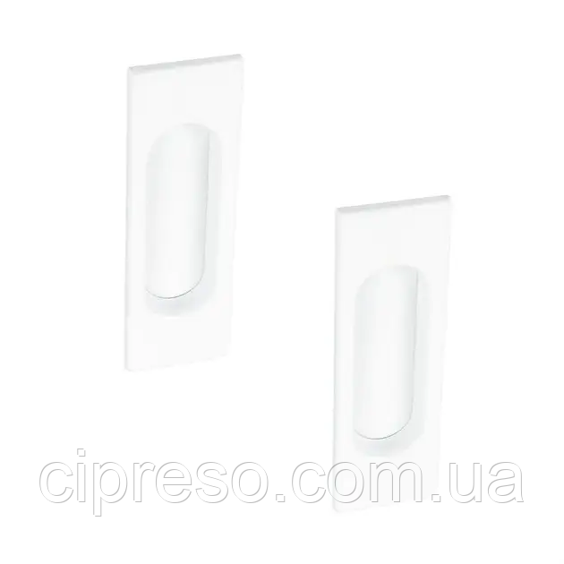 Ручки — мушлі для розсувних дверей Valcomp прямокутні, білі, фото 1