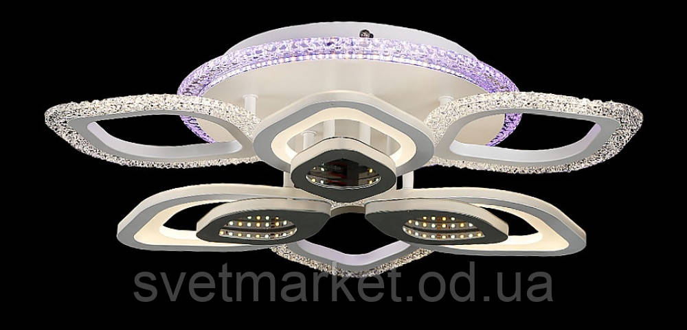 Сучасна яскрава люстра LK29056/3+3+1 LED (WT+GREY), фото 1