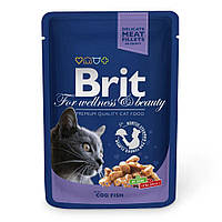 Вологий корм для котів Brit Premium Cat Cod Fish pouch 100 г (тріска) p