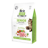 Сухой корм для пожилых кошек с лишним весом Brit Care Cat GF Senior Weight Control 400 г (курица) b