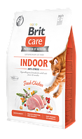 Сухой корм для кошек, живущих в помещении Brit Care Cat GF Indoor Anti-stress 2 кг (курица) b