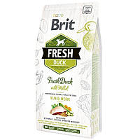 Сухой корм для активных собак всех пород Brit Fresh Duck with Millet 2,5 кг (утка) b