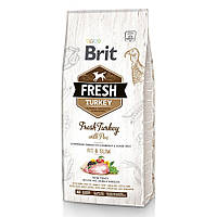 Сухой корм для собак с лишним весом Brit Fresh Turkey Pea Adult Fit & Slim 12 кг (индейка) b