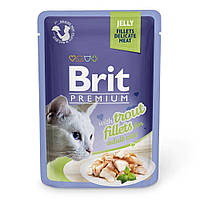 Влажный корм для кошек Brit Premium Cat Trout Fillets Jelly pouch 85 г (филе форели в желе) b