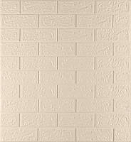 Панелі з Пвх 3 мм, декоративні панелі з пвх на стіну, цегла стінові панелі, 3д панелі для стін Цегла Слонова кістка 700х770х3мм