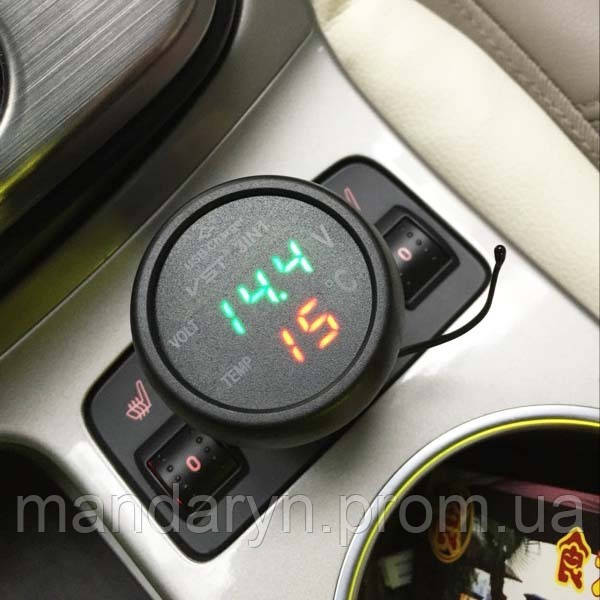 Часы автомобильные в прикуриватель VST 706-4 зелёный блистер Термометр в машину Авто часы с подсветкой b - фото 5 - id-p2063041816