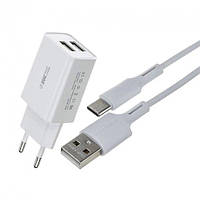 Сетевое зарядное устройство USB WK Type-C WP-U56a-White белое b