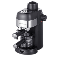 Кавомашина еспресо Grunhelm GEC10 гейзерна ріжкова 3,5 бар паровий капучінатор скляна чаша 240 мл з підігрівом посуду