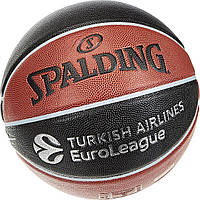 Баскетбольный мяч Spalding EUROLEAGUE TF-500 черно-оранжевый Размер 7 77101Z