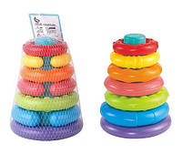 Пирамидка ToyCloud разноцветные кольца, 7 штук 638-31
