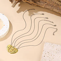 Кулони для трьох найкращих подруг Best Bitches у золотому кольорі. Підвіски для подружок на подарунок Потрійні кулони, фото 5