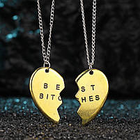 Оригінальна підвіска на подарунок для найкращих подружок парний кулон Best Bitches 28013, фото 3
