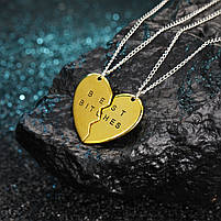 Оригінальна підвіска на подарунок для найкращих подружок парний кулон Best Bitches 28013, фото 4