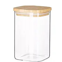 Банка для зберігання Vittora 1100мл з дерев'яною квадратною кришкою