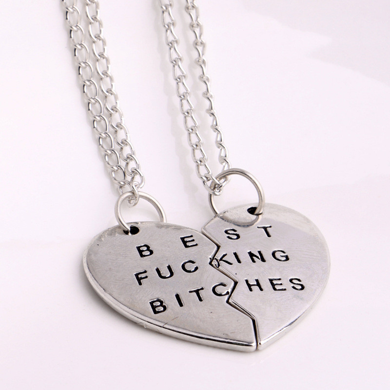 Оригінальні кулони для двох Best Fucking Bitches. Підвіски для найкращих подруг. Прикольні кулони парні, фото 1