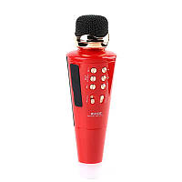 Беспроводной караоке микрофон Bluetooth колонка 2в1 WSTER WS2711 USB AUX Красный