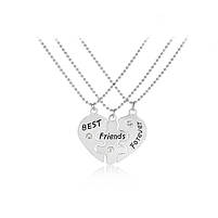 Потрійні кулони Best Friends Forever. Оригінальний подарунок для подружок. Красиві кулони для подружок, фото 3