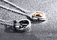 Гарні парні кулони для пари Love Forever із нержавіючої сталі на подарунок 28017, фото 8