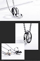 Гарні парні кулони для пари Love Forever із нержавіючої сталі на подарунок 28017, фото 10