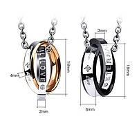 Гарні парні кулони для пари Love Forever із нержавіючої сталі на подарунок 28017, фото 2