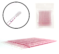 Микробраши в пакете, цвет: розовый с глиттером, 100 шт/уп