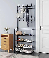 Универсальная вешалка для одежды New simple floor clothes rack size 60X29.5X151 см (Черный) SaleMark