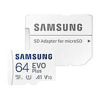 Карта памяти MicroSDXC Samsung 64GB EVO Plus C10 UHS-I + адаптер (MB-MC64KA/EU)