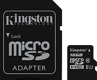 Карта памяти micro SDHC 16GB Kingston (class 10) (UHS-1) (С АДАПТЕРОМ) SaleMarket