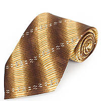 Мужской коричнево-бежевый шелковый галстук стандартный Schönau - 135