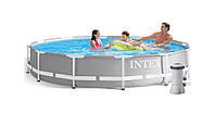 Каркасный бассейн Intex 305х76 см с фильтр-насосом объем 4485 л, бассейн для взрослых и детей наземный круглый