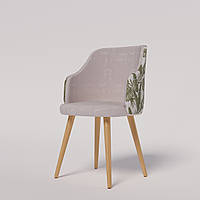 Дизайнерский мягкий стул с деревянными ножками "Марсель" в сером цвете