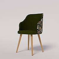 Дизайнерский мягкий стул с деревянными ножками "Марсель" в цвете Хаки