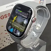 Умные смарт-годинник Smart Watch GS9 Pro Мах украинское меню безрамочный экран 45 мм silver