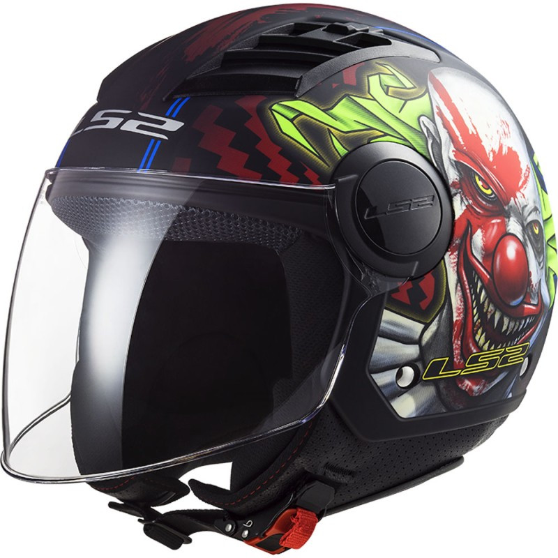 МОТОШОЛОМ ВІДКРИТИЙ LS2 OF562 AIRFLOW HAPPY DREAMS КОЛІР MATT BLACK RED