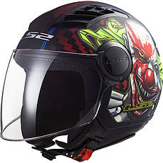 МОТОШОЛОМ ВІДКРИТИЙ LS2 OF562 AIRFLOW HAPPY DREAMS КОЛІР MATT BLACK RED