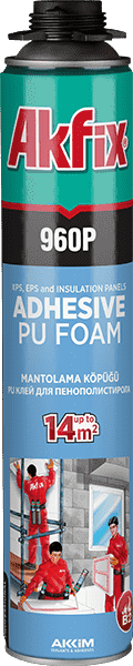 Клей-піна для полістиролу і пінопласту професійнаТМ "Akfix" 960 MANTOLAMA - 900 мл.