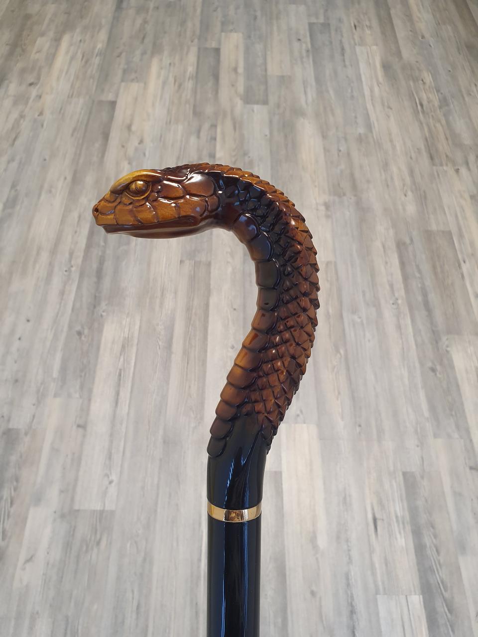 Тростина Змія, дерев'яна, для ходьби, ручна робота