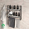 Настінна полиця для ванної кімнати в стилі лофт з ЛДСП та металу, фото 3