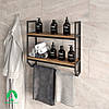 Настінна полиця для ванної кімнати в стилі лофт з ЛДСП та металу, фото 5