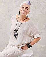 Об'ємне чорне кольє підвіска з рогу Індія