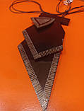 Об'ємне чорне кольє підвіска з рогу Індія, фото 4