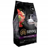 Сухой основной корм для взрослых собак средних пород Savory Adult Medium Breed Fresh Turkey & Lamb 12 кг