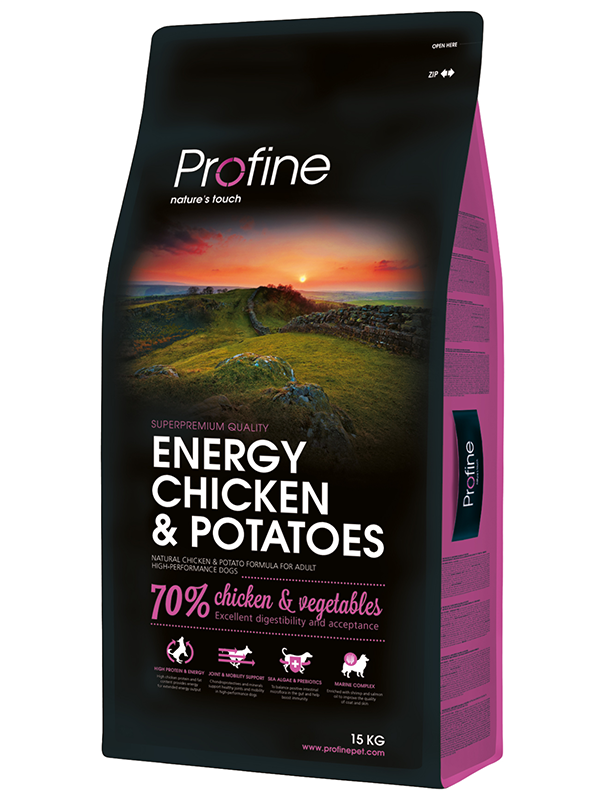 Сухий корм для собак із підвищеним навантаженням Profine Energy Chicken&Potato 15 кг