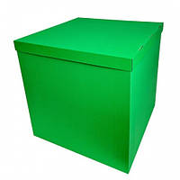 Подарочная коробка сюрприз зеленая 70*70*70см премиум