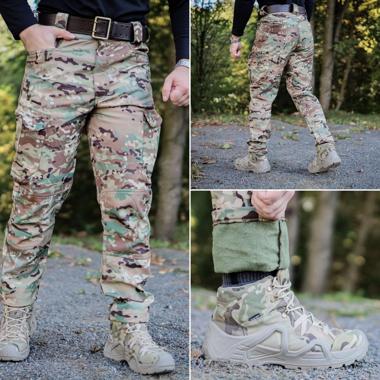 Штани тактичні 8 кишень на флісі Soft Shell (multicam) Sultan