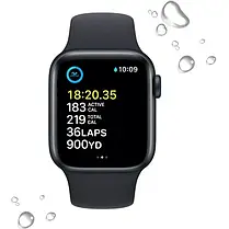 Apple Watch SE 2 40mm GPS Midnight Aluminium Case Midnight Sport Band MNT83 M/L A2722 (MNT83), фото 4