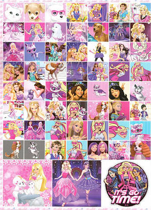 Розфарбовка із завданнями для малюків "Barbie in Princess Power" (+118 наліпок, 10 сторінок) | Читанка, фото 4