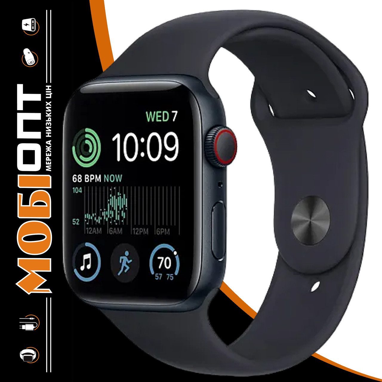 Смарт-годинник Apple Watch SE 2 40mm Midnight Aluminium Case Midnight Sport Band MNJT3UL/A A2722 UA UCRF