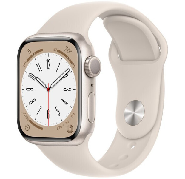 Apple Watch Series 8 45mm GPS Starlight Aluminium Case Starlight Sport Band MNUQ3LL/A M/L A2771