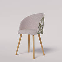 Дизайнерский мягкий стул с деревянными ножками "Милано" в сером цвете